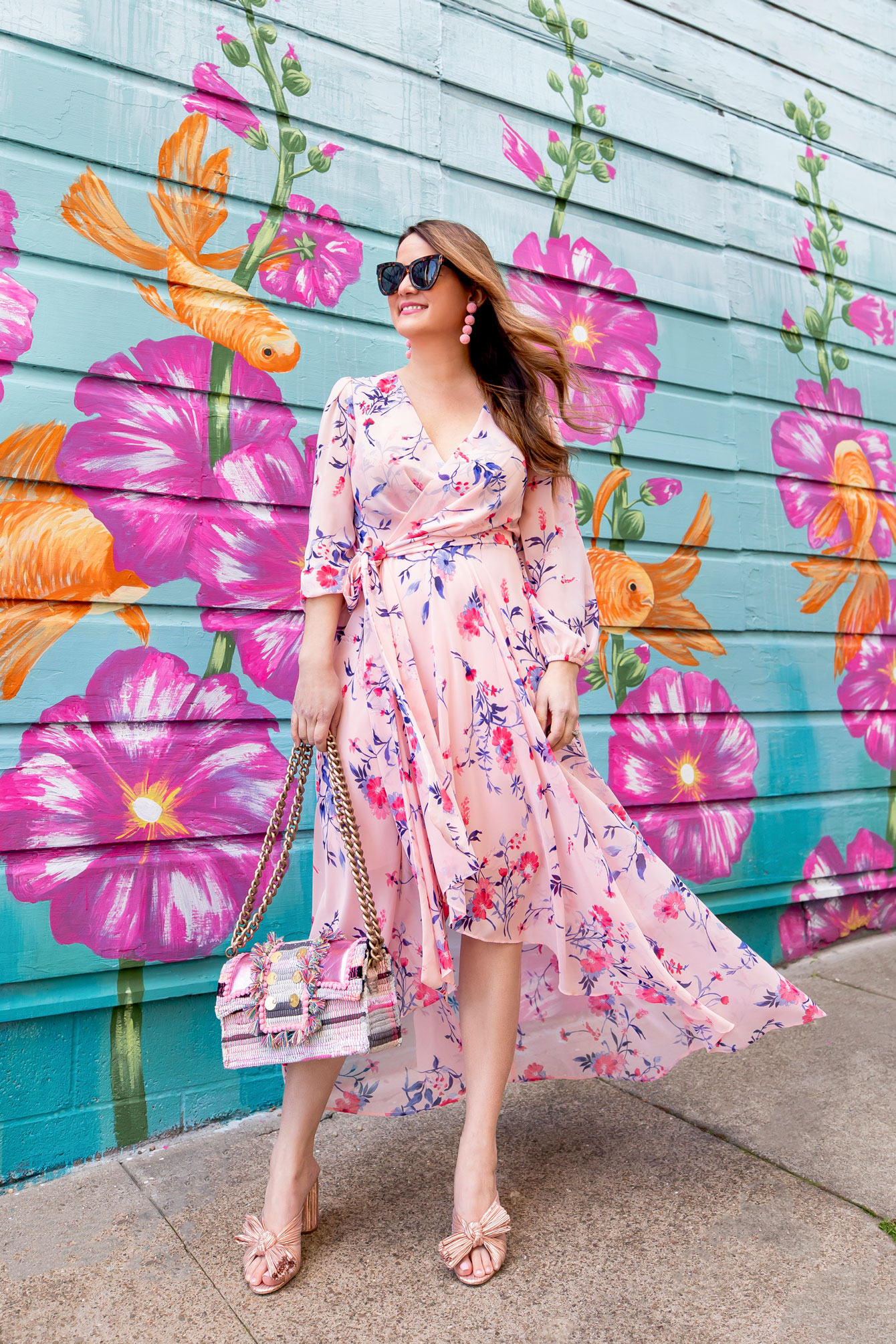 Eliza J Pink Floral Maxi Dress