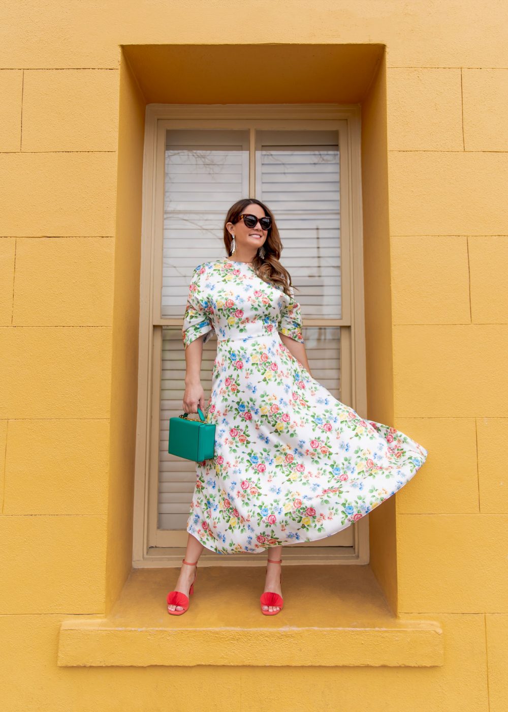 Jennifer Lake Floral Midi Dress