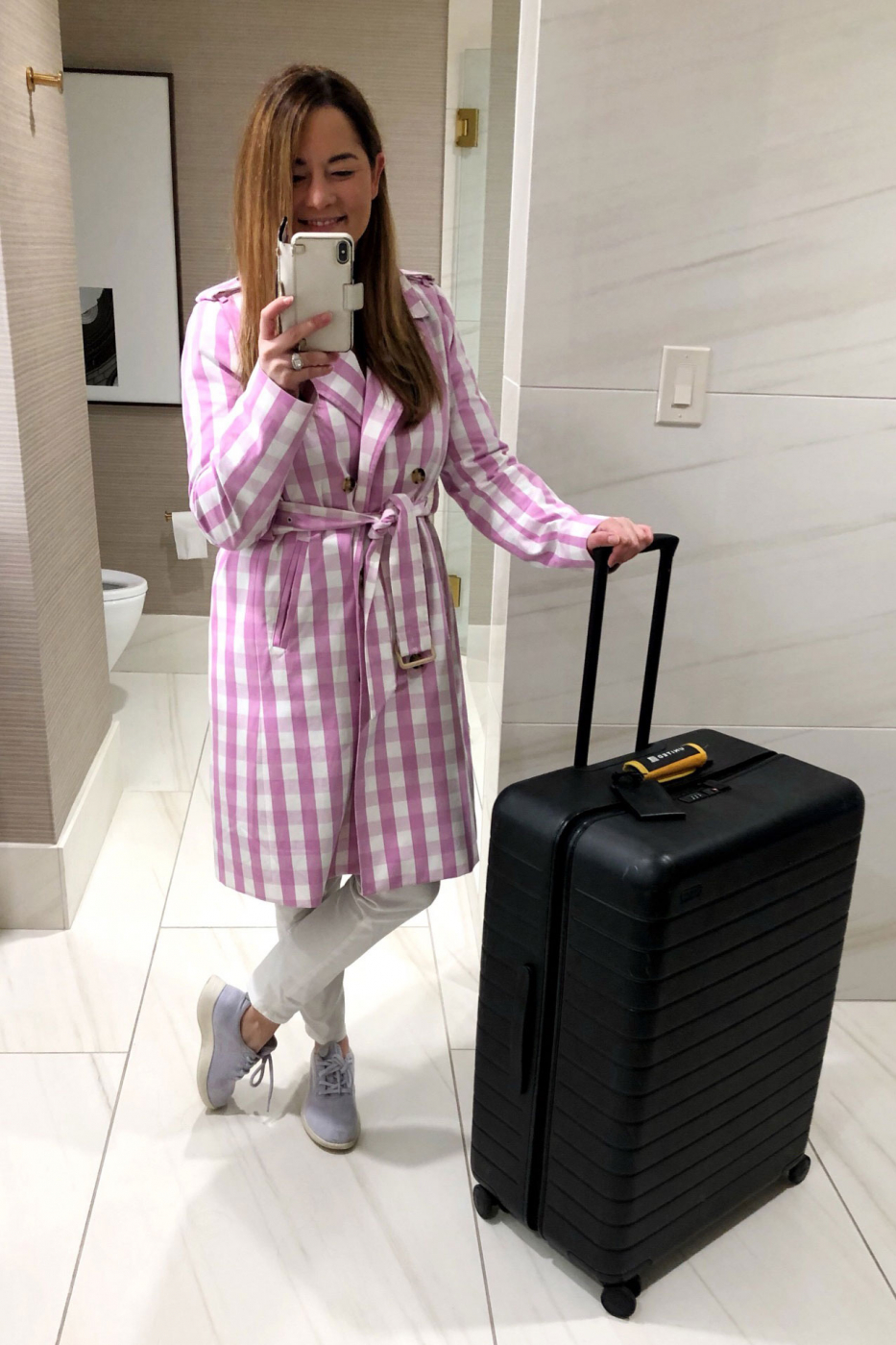 J Crew Pink Gingham Trench