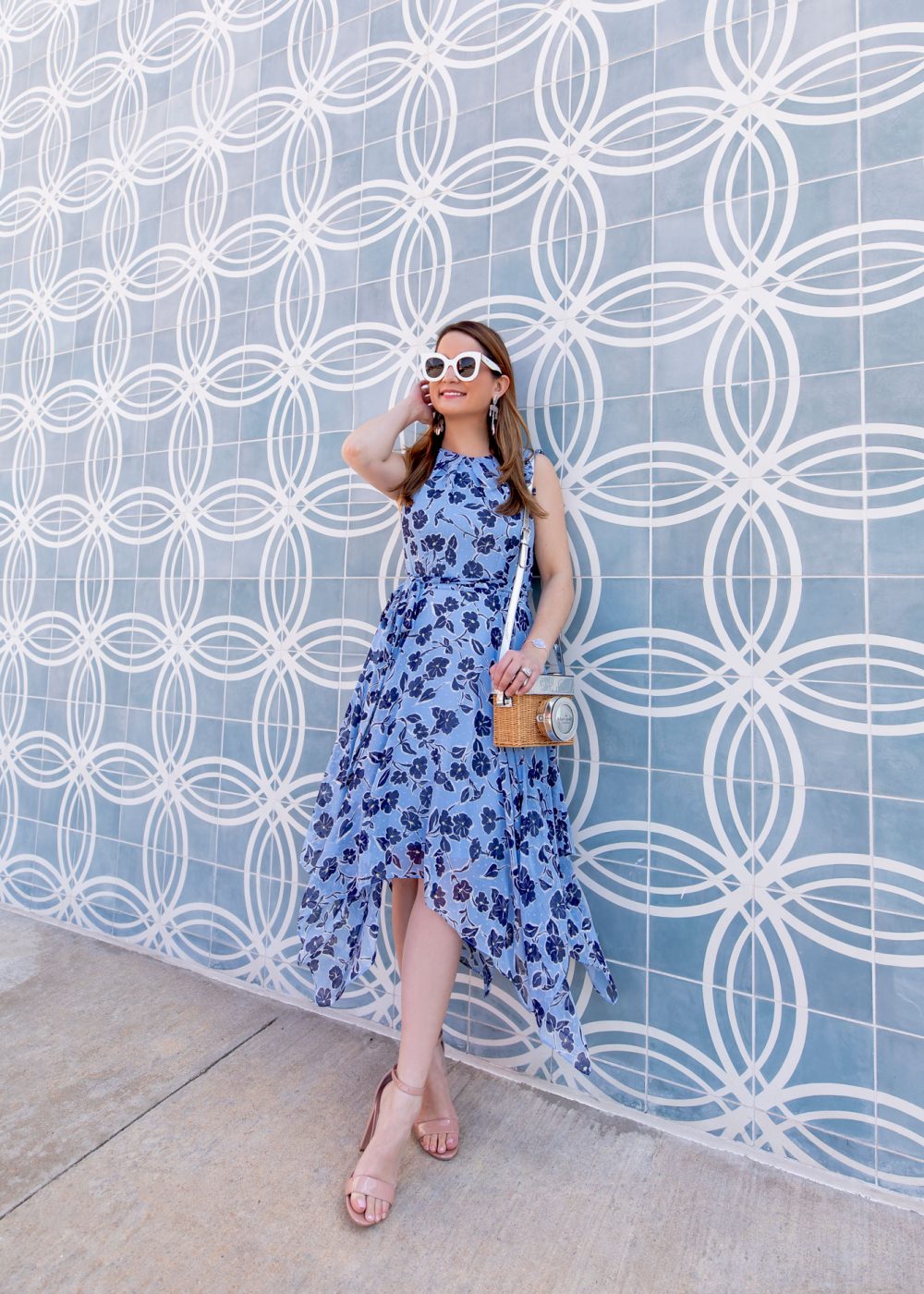 Jennifer Lake Blue Floral Dress