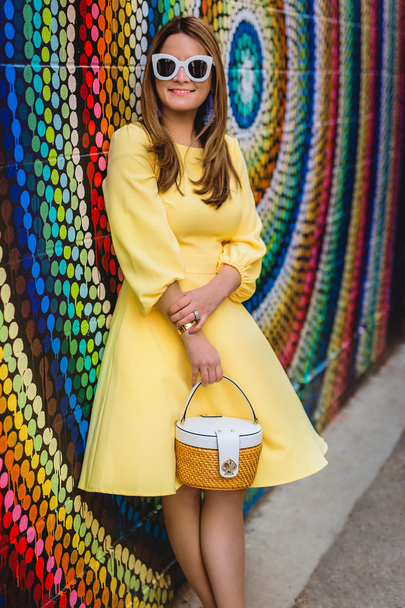 Yellow Balloon Sleeve Dress