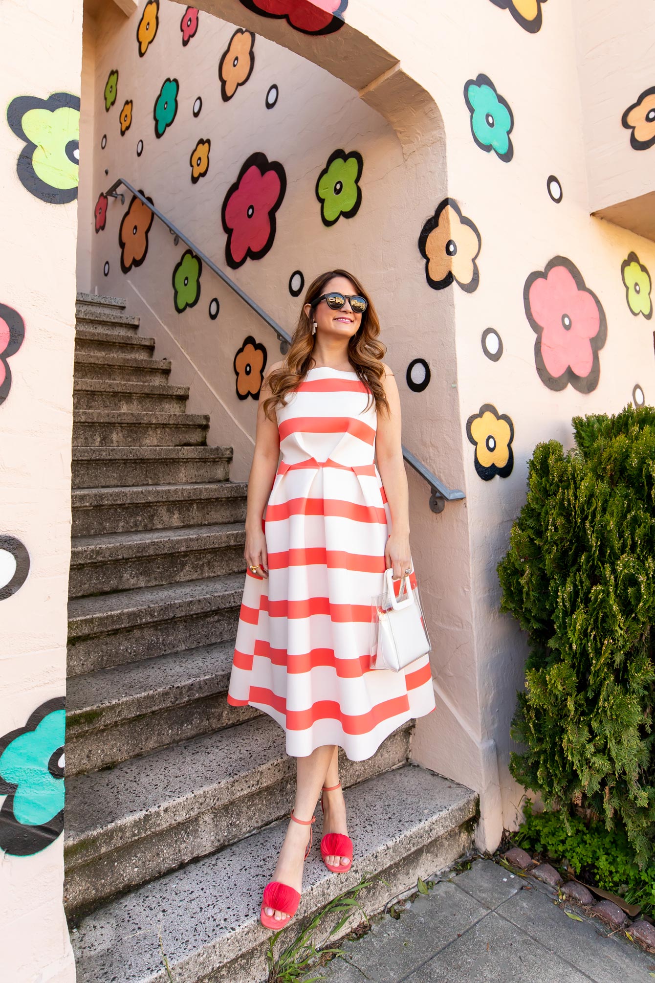 ASOS Coral Stripe Dress