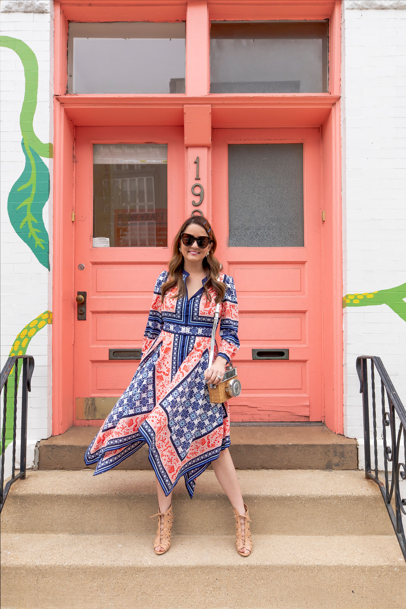 Eliza J Bandana Print Dress