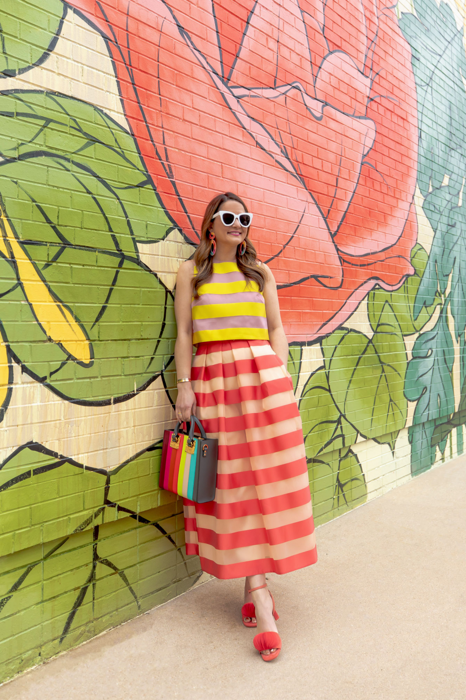 Lela Rose Stripe Midi Skirt | Hampden Clothing - Style Charade