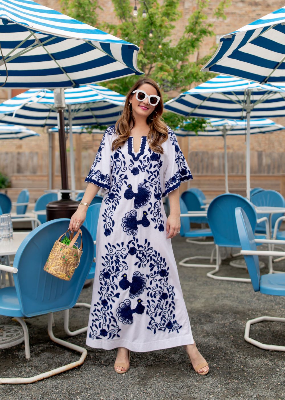 Frances Valentine Navy Peacock Caftan