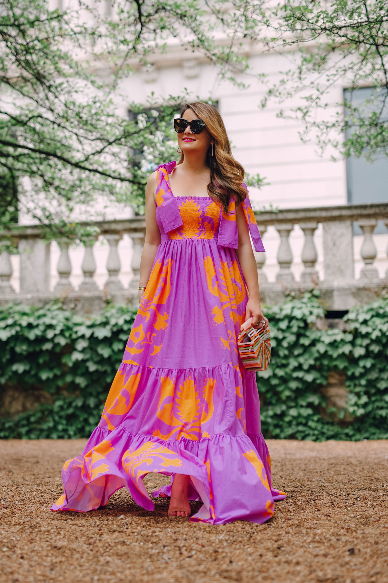 Sheridan French Purple Orange Maxi Dress