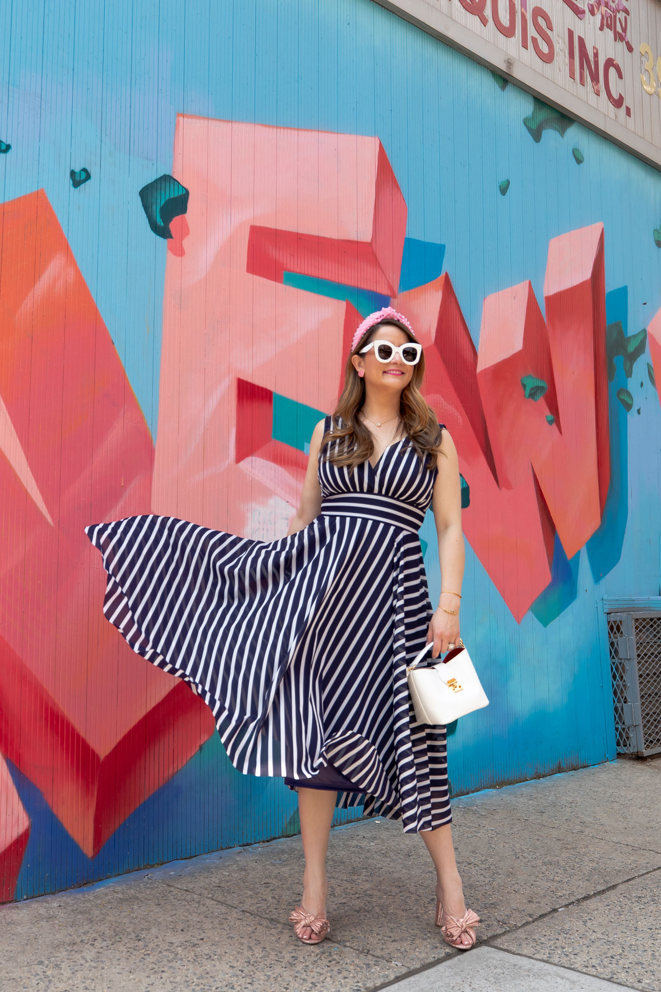 Stripe Fit Flare Dress