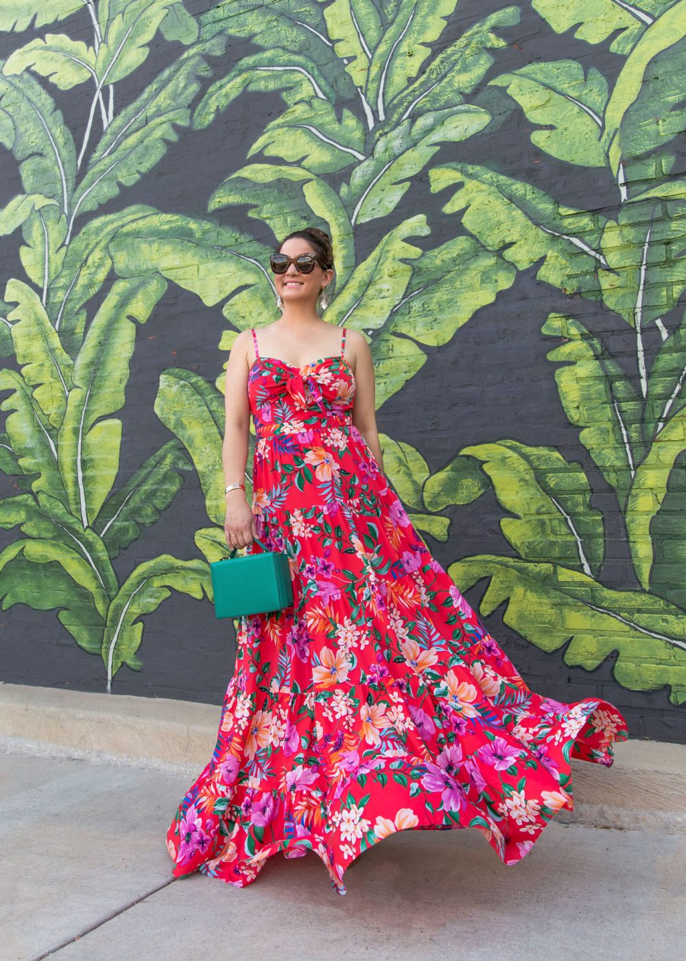 Tropical Print Floral Maxi