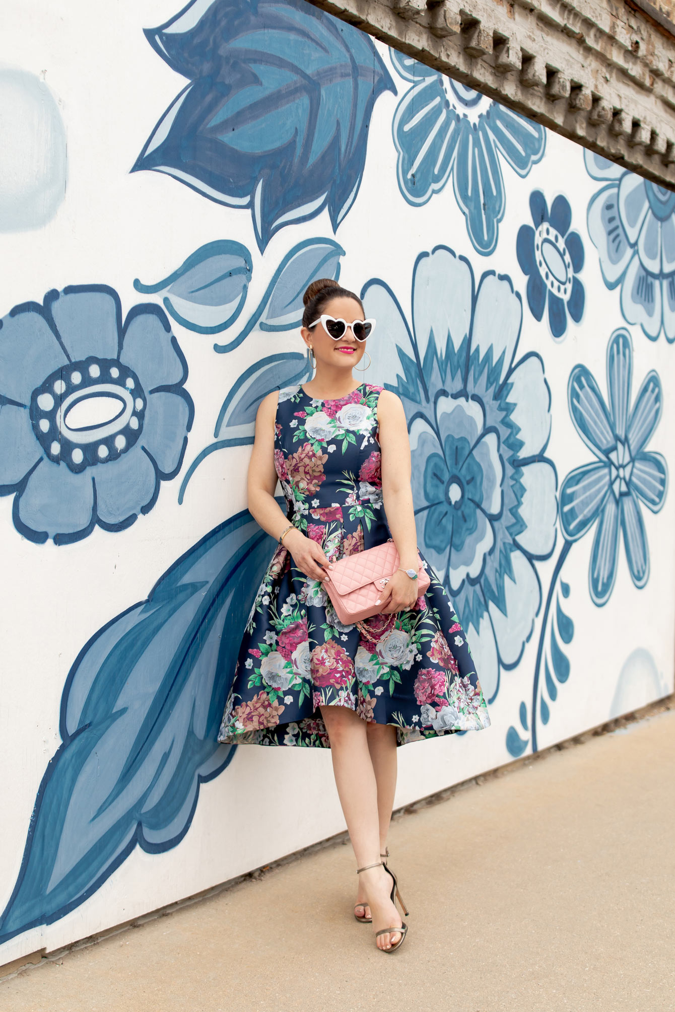 Blue Floral Graffiti Wall Chicago