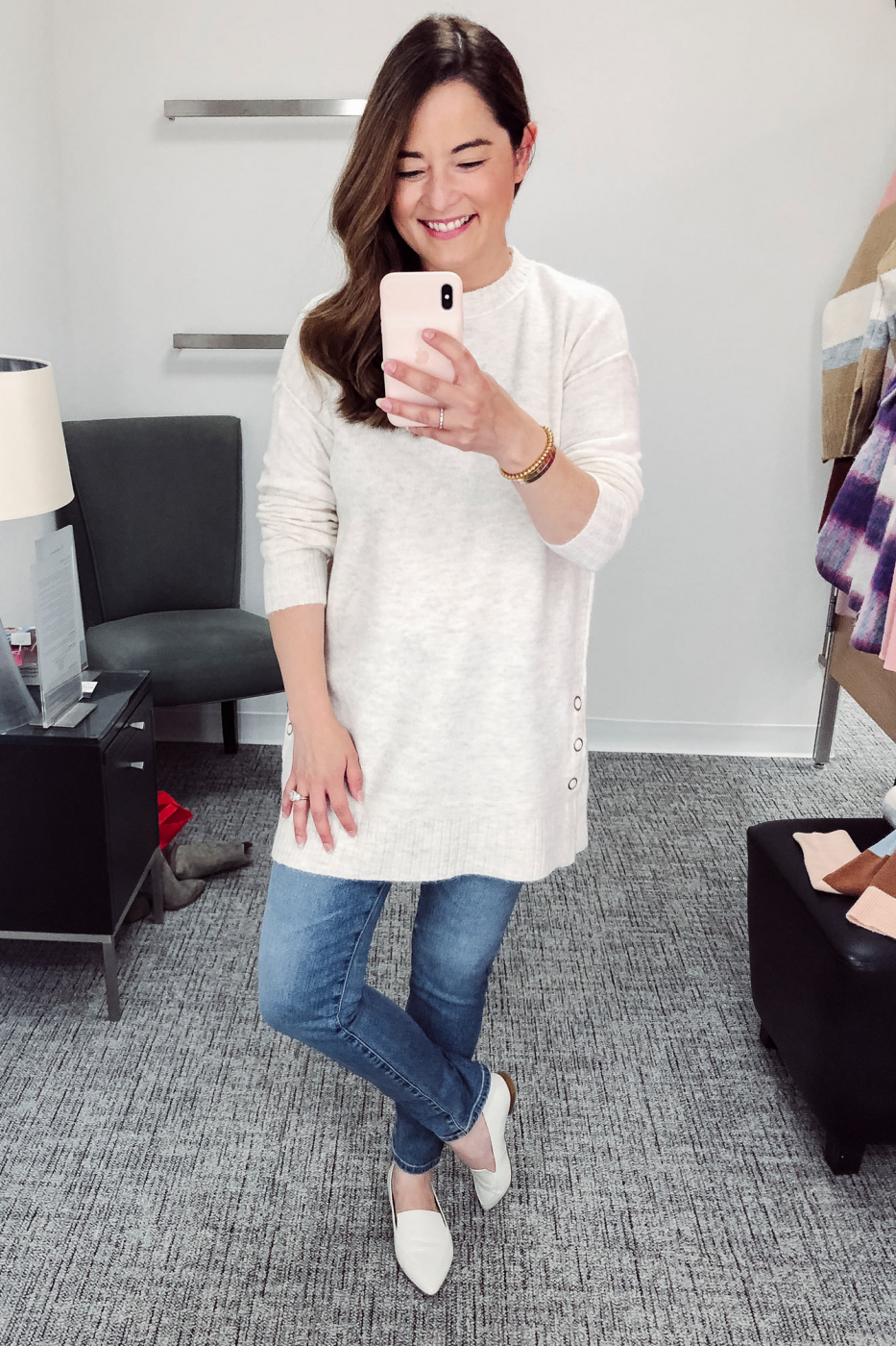 Caslon Side Snap Tunic Sweater