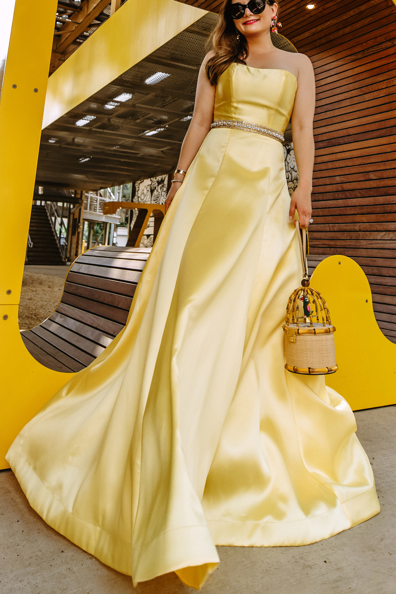 Crystal Embellished Yellow Gown