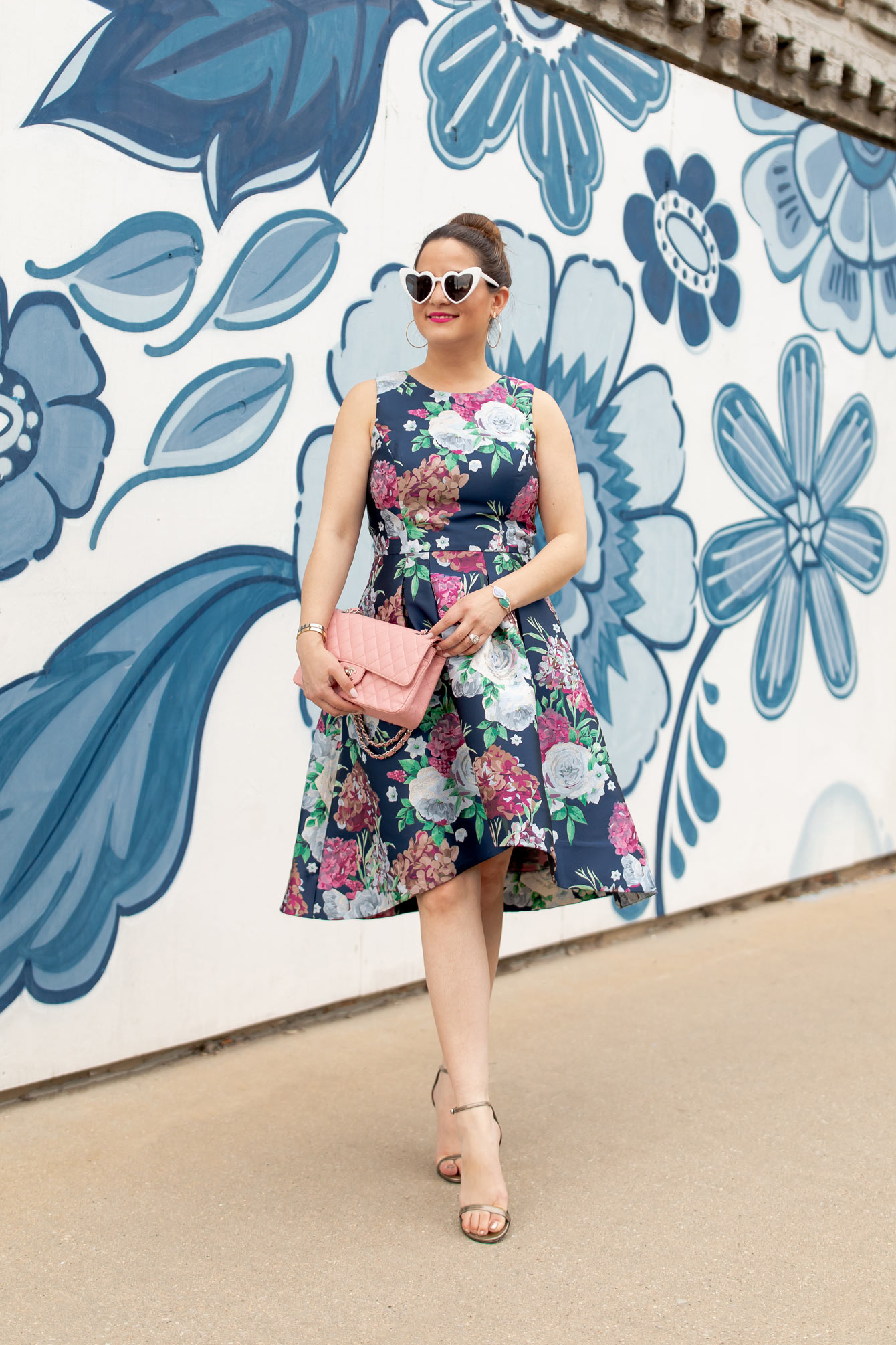 Eliza J Floral Brocade Dress