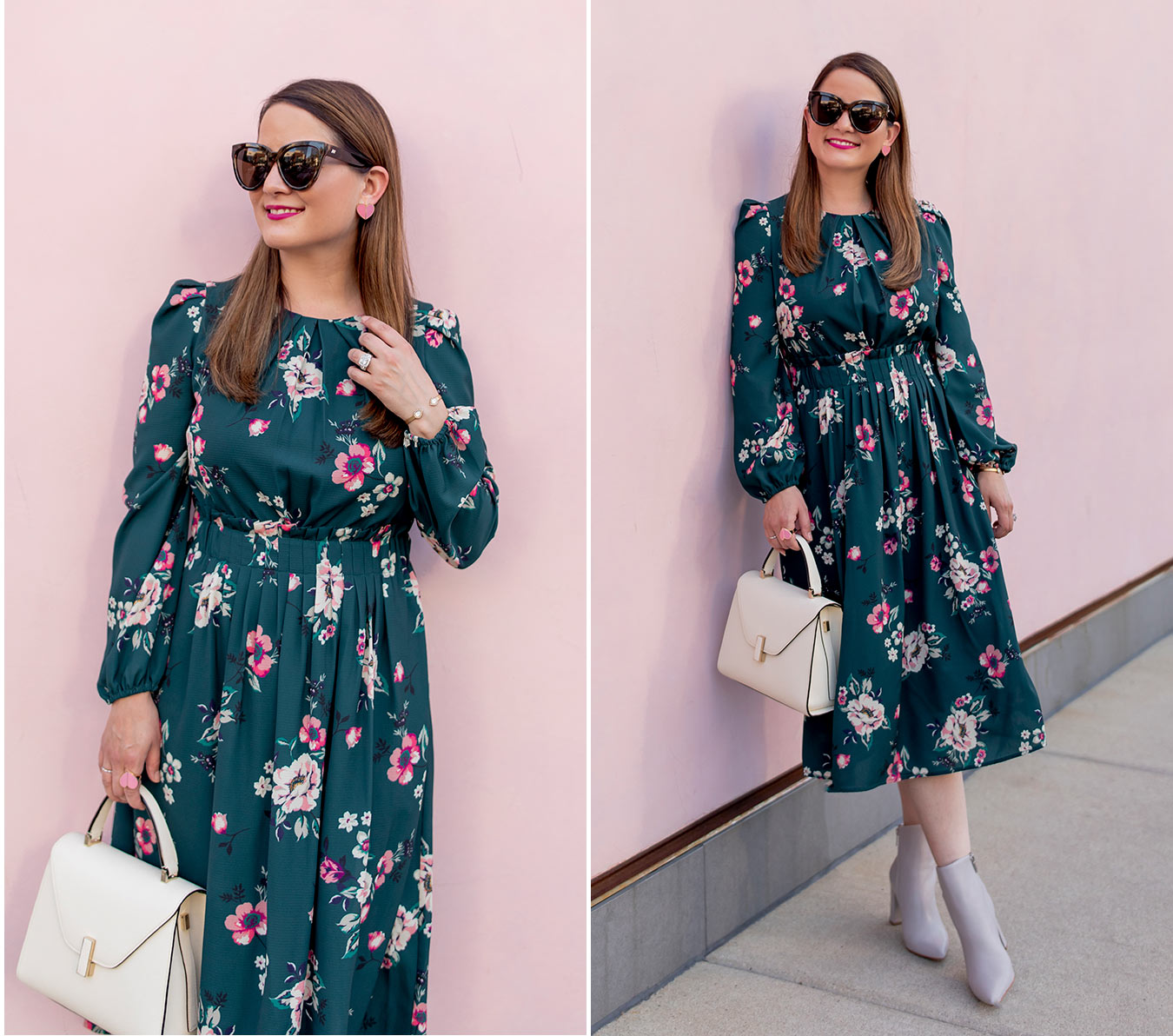 Eliza J Floral Pleated Midi Dress