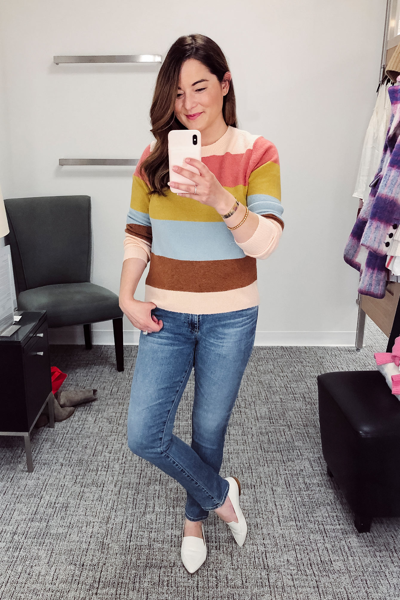 Halogen Colorful Stripe Sweater