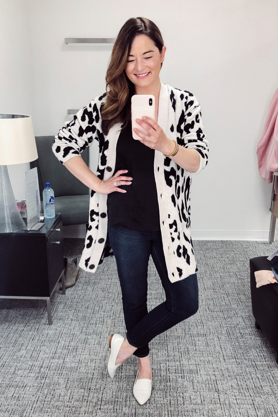 Something Navy Leopard Cardigan Sweater