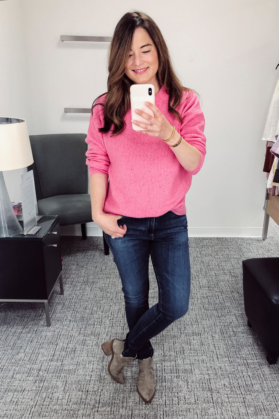 Something Navy Pink Sweater