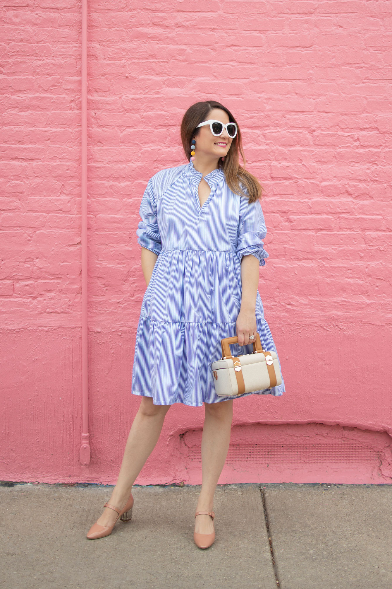 Blue Stripe Trapeze Dress