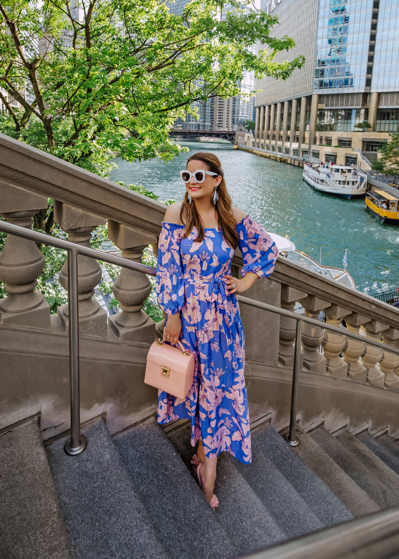 Floral Off the Shoulder Dress by Eliza J - Style Charade