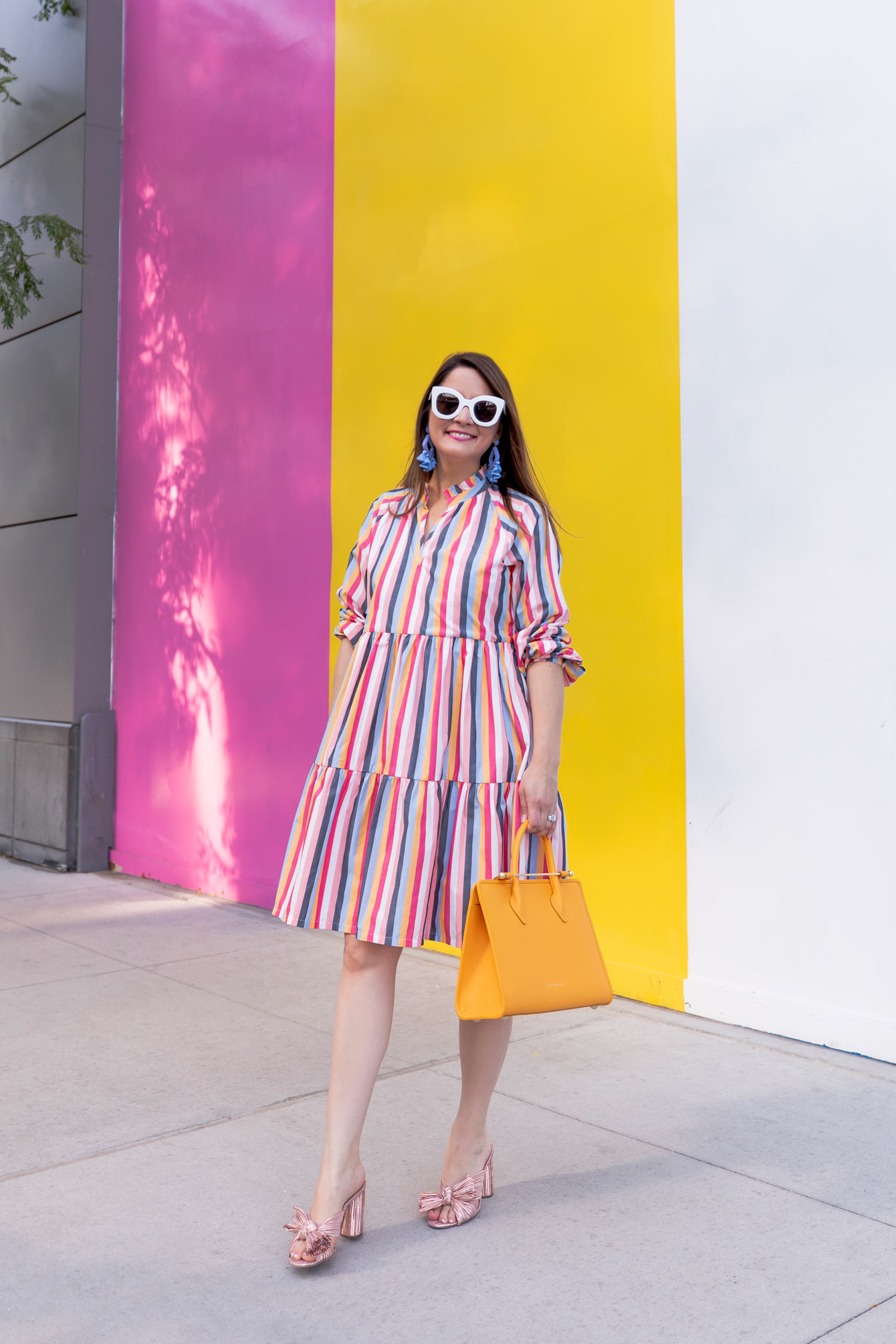 Multicolor Stripe Ruffle Dress