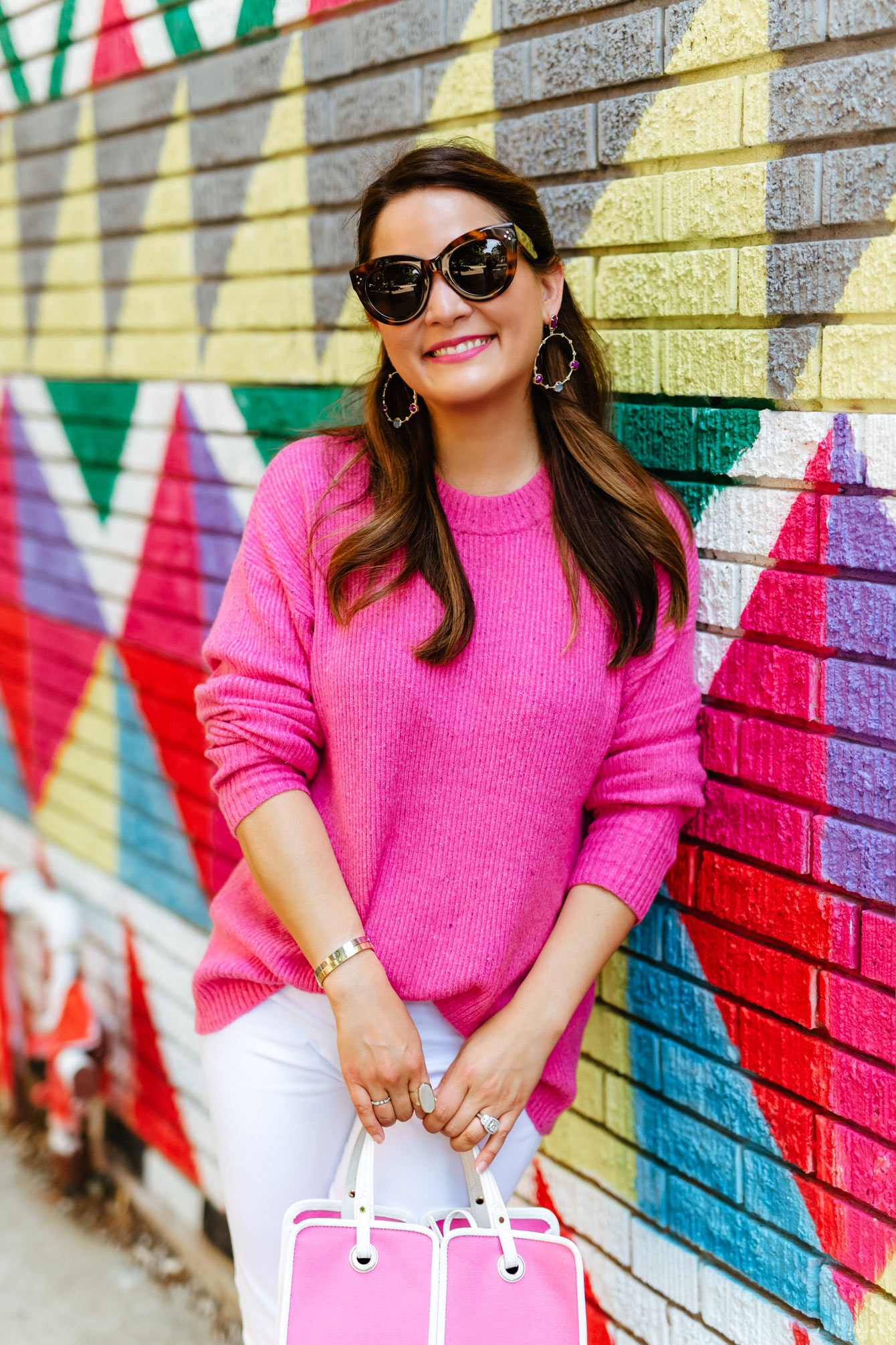 Something Navy Pink Sweater