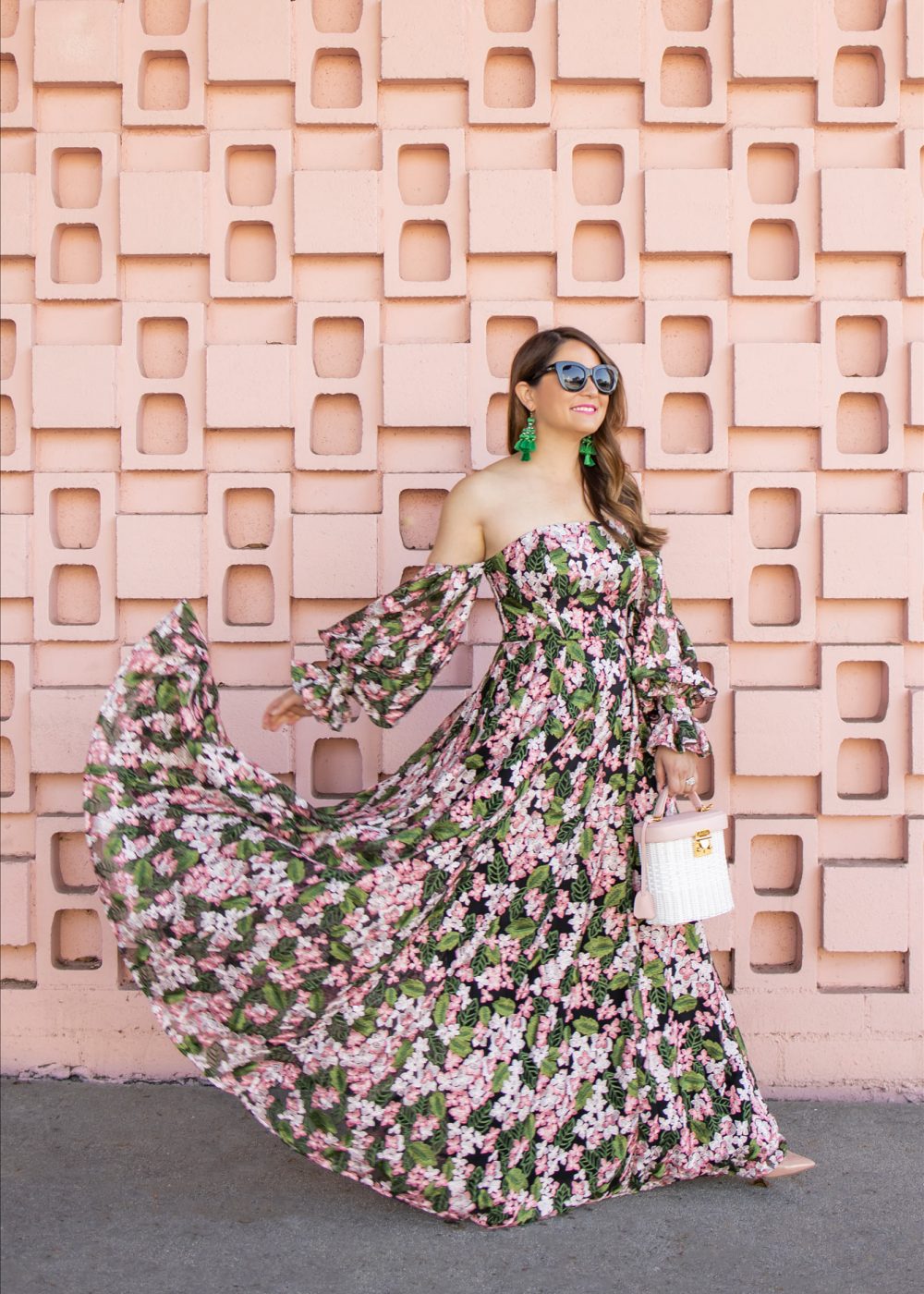 Floral Lace Off Shoulder Maxi Dress