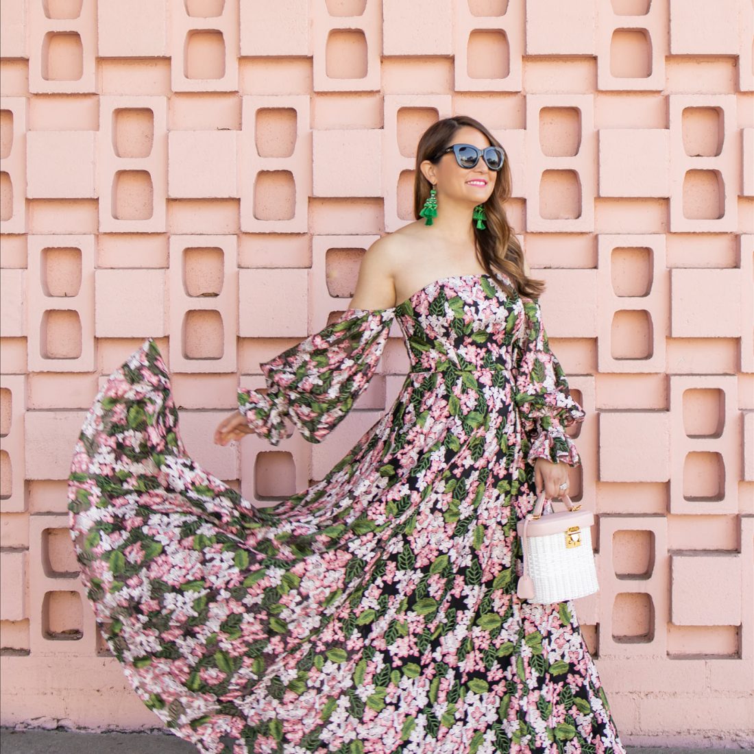 Floral Lace Off Shoulder Maxi Dress