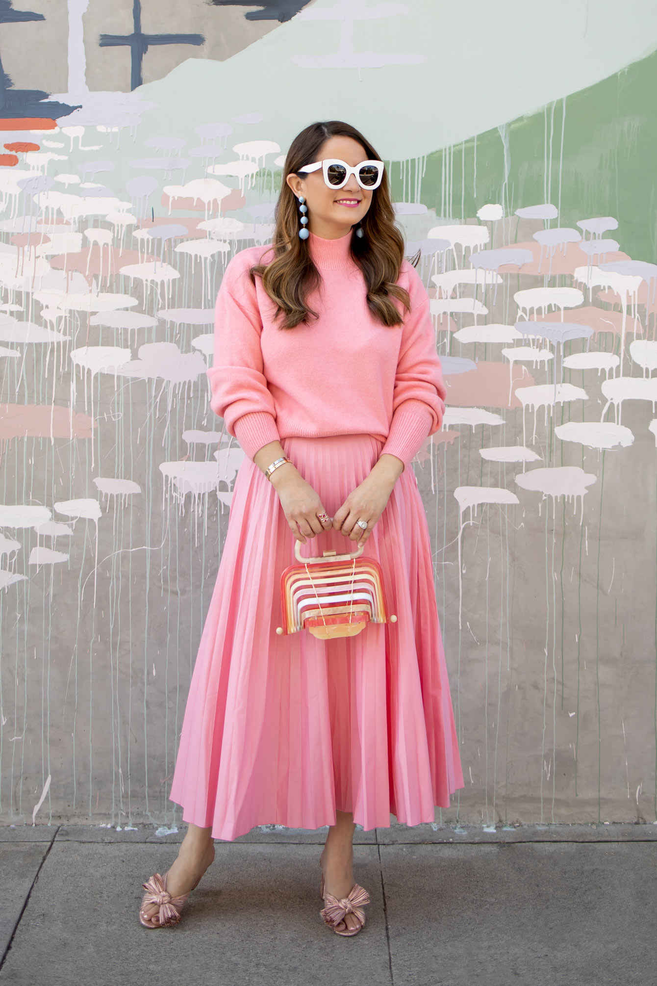 Glamorous Pink Pleated Skirt