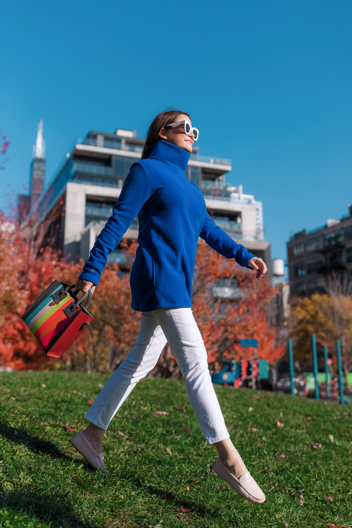 Cobalt Blue Fleece Turtleneck