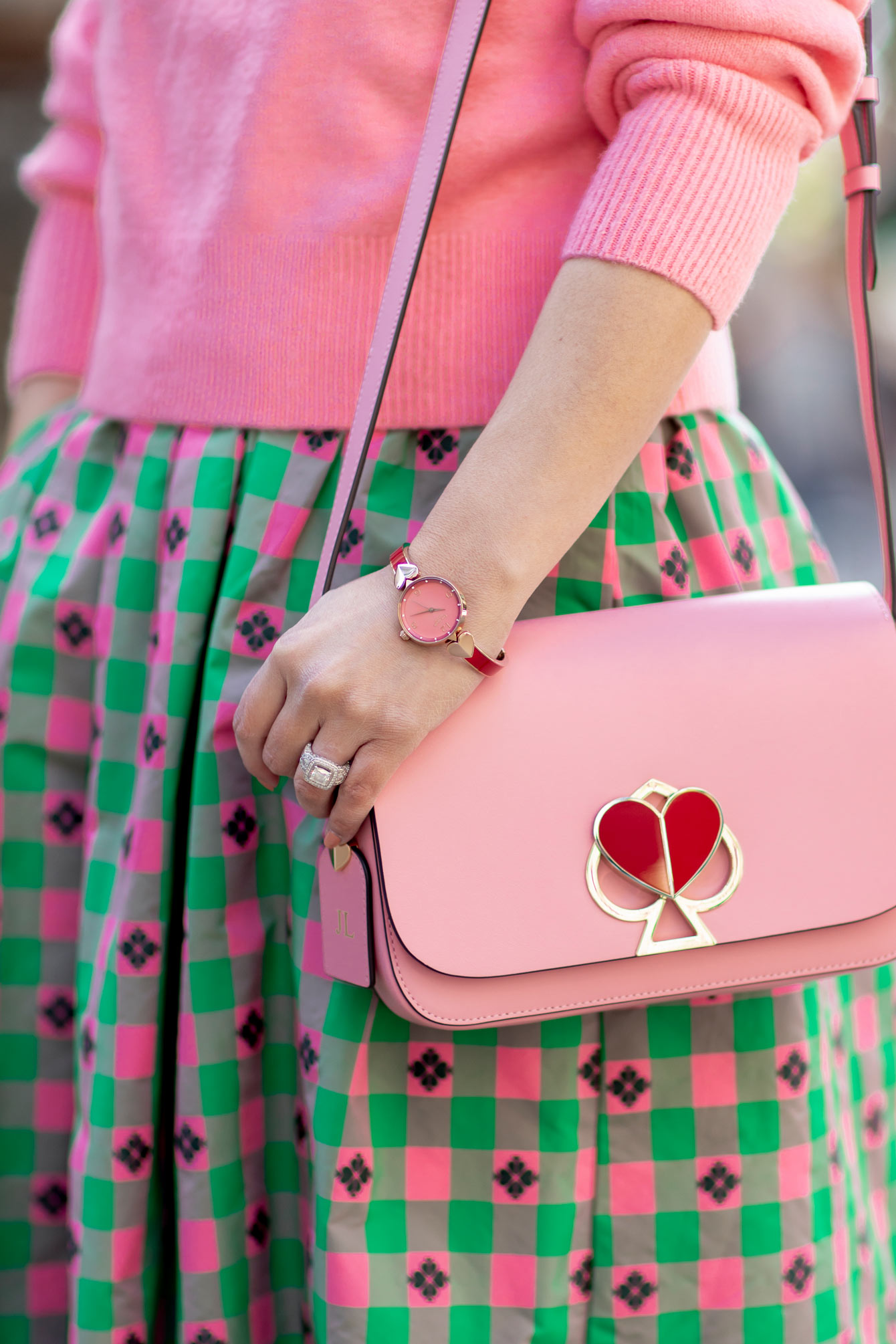 kate spade red pink hollis watch