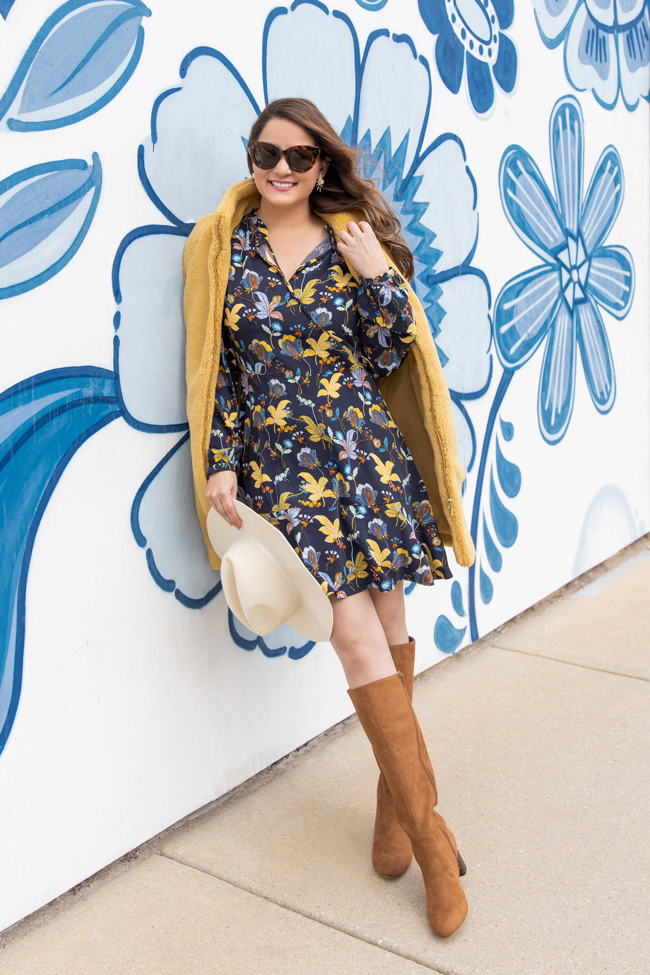 LOFT Fall Floral Dress and Yellow ...