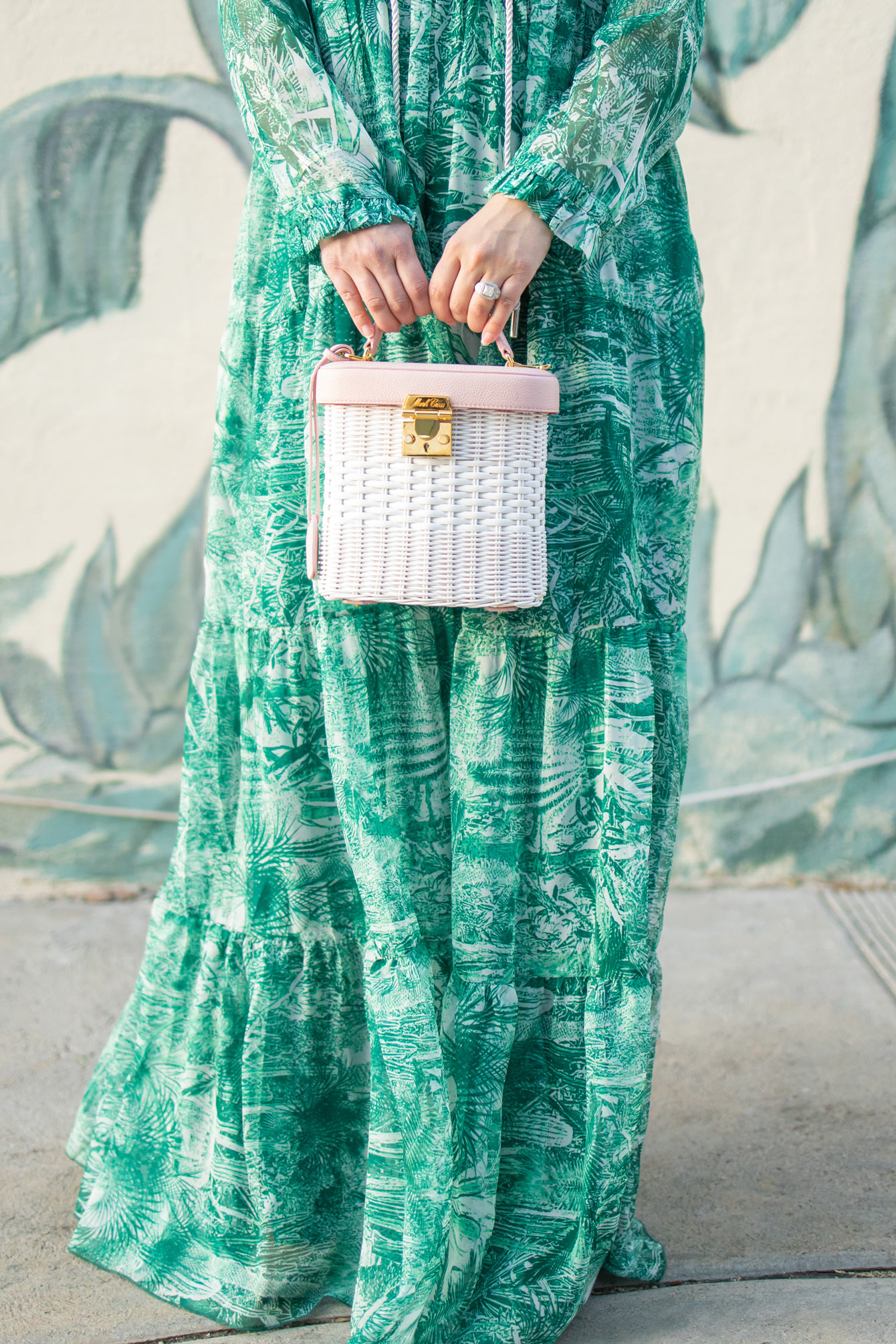 Mark Cross Benchley Pink Rattan Bag