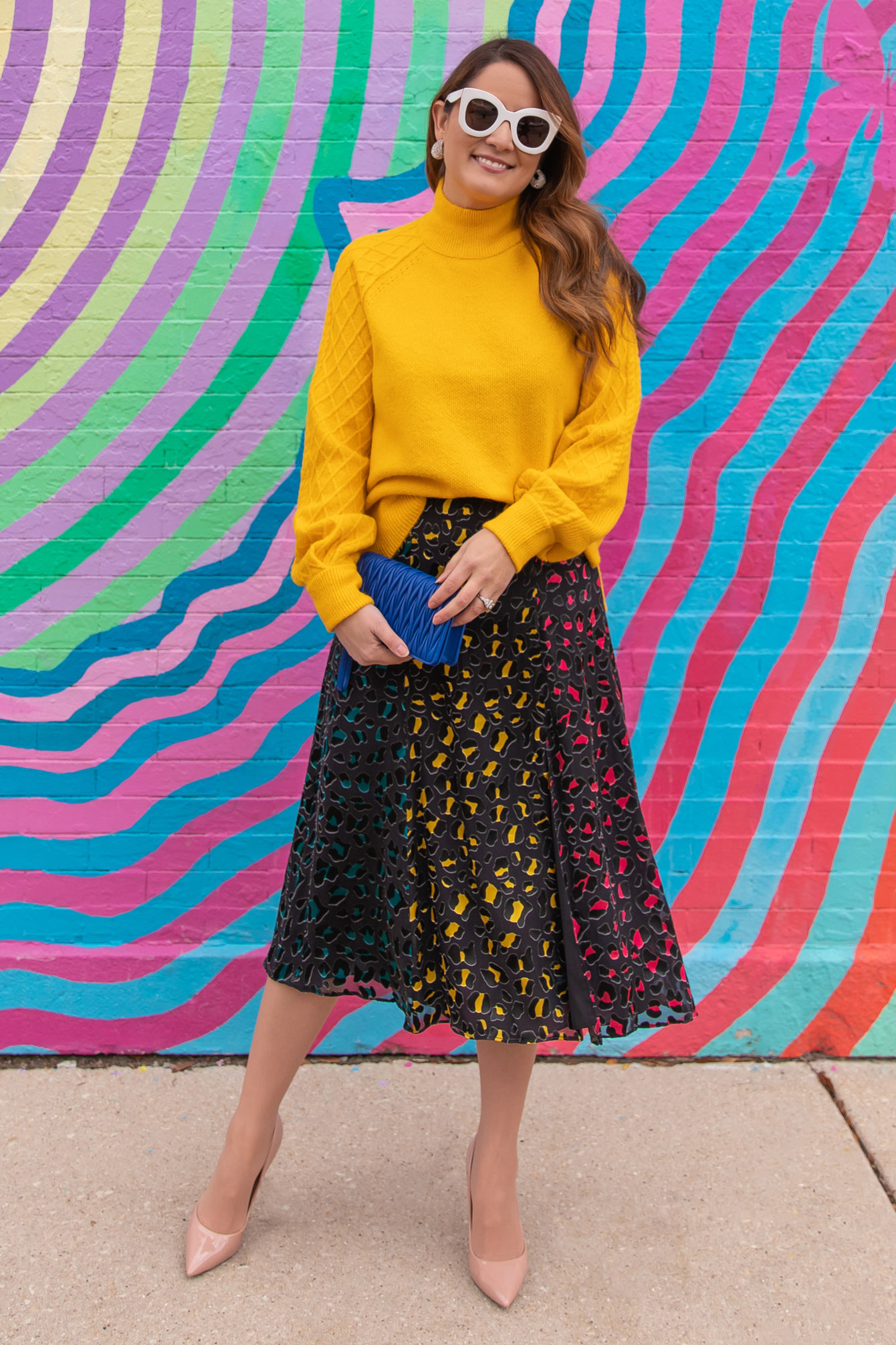 Alice Olivia Multicolor Midi Skirt