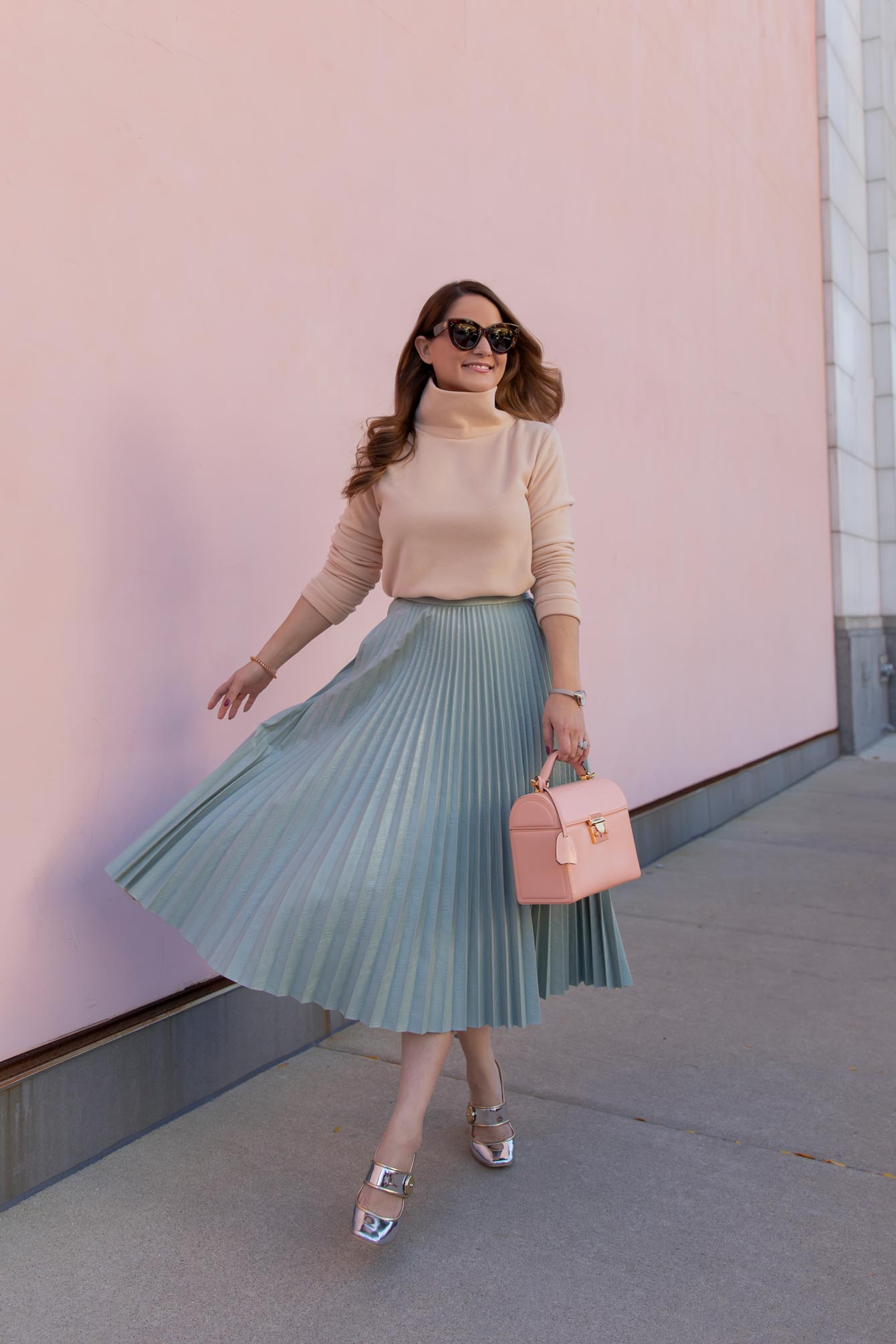 Dudley Stephens Blush Pink Park Slope Turtleneck