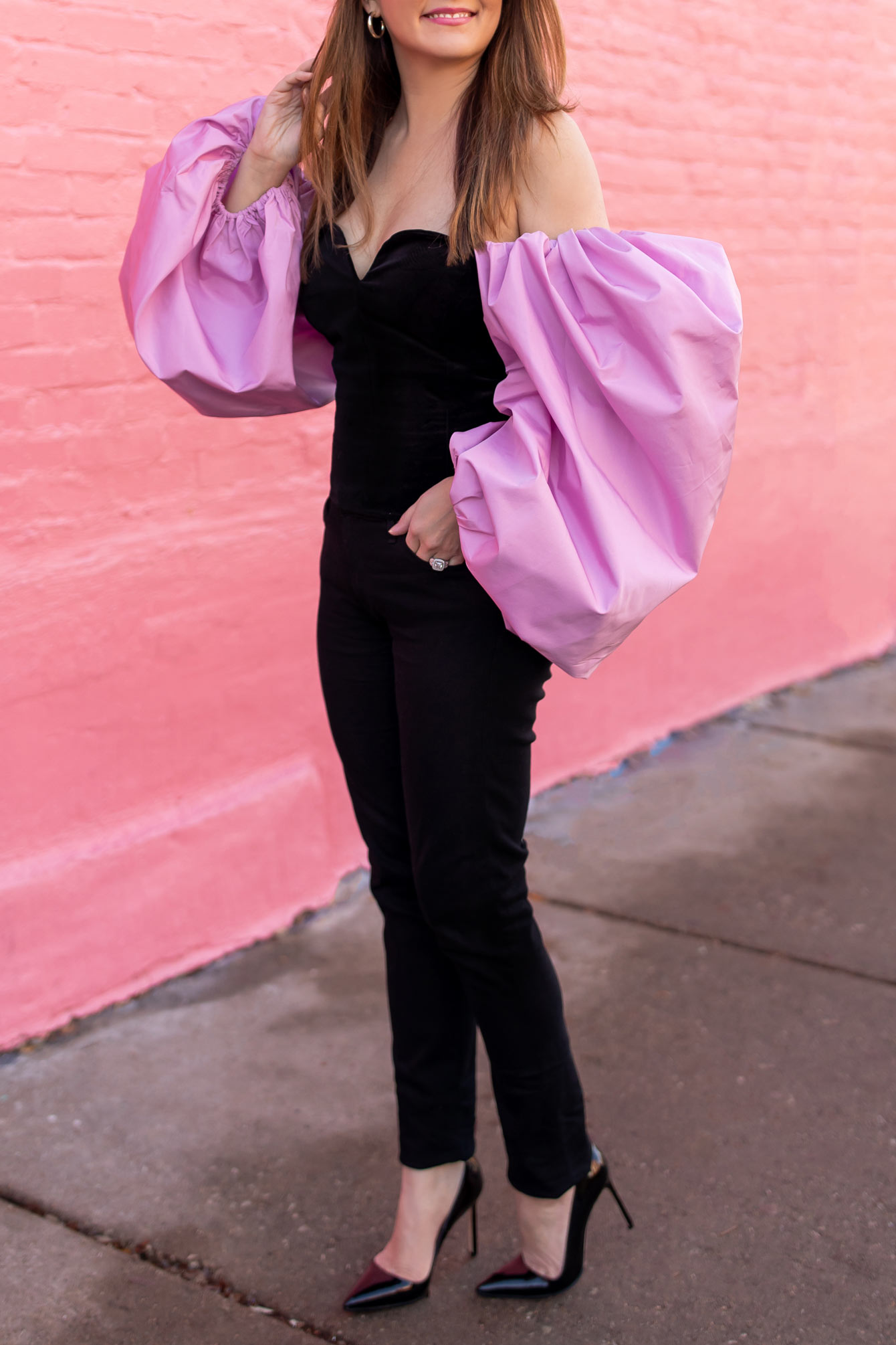 Style Charade Pink Statement Sleeves