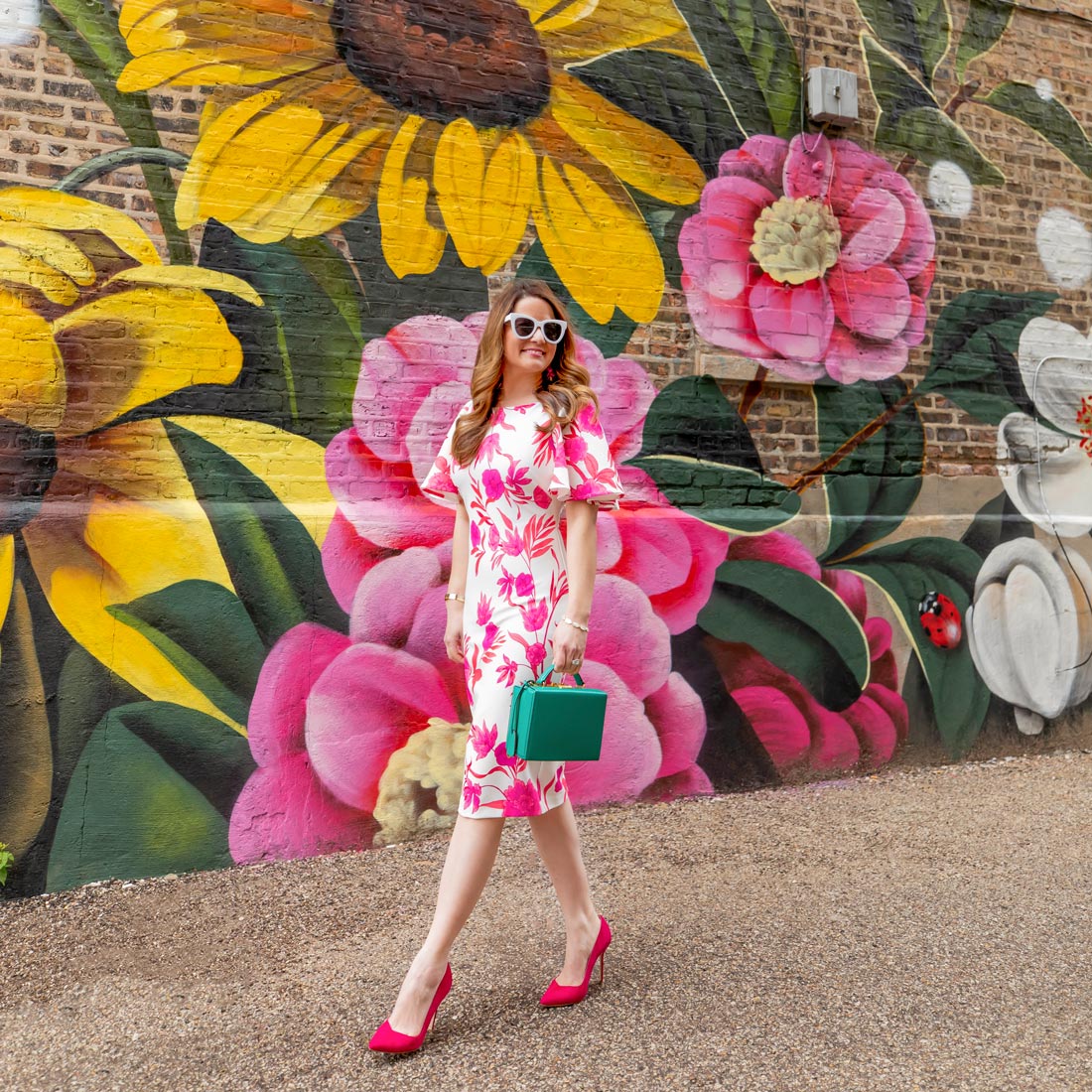 Louise Jones 0uizi Floral Mural Chicago West Town