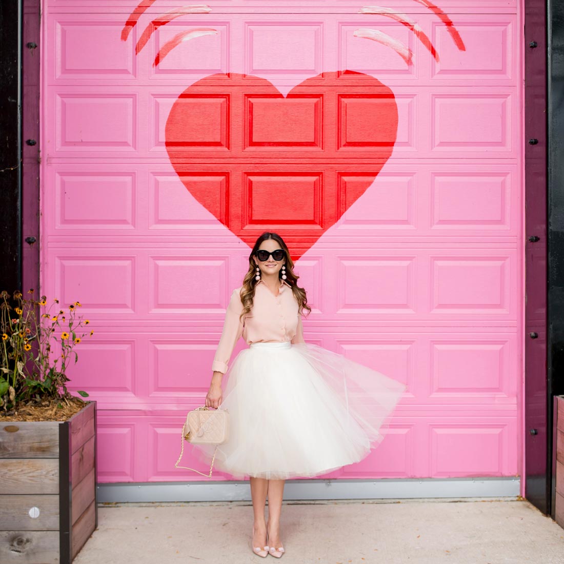 Red Pink Heart Mural Chicago