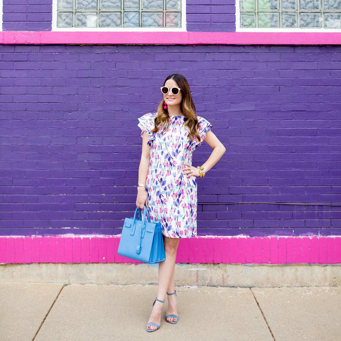 Pink Purple Brick Wall Chicago