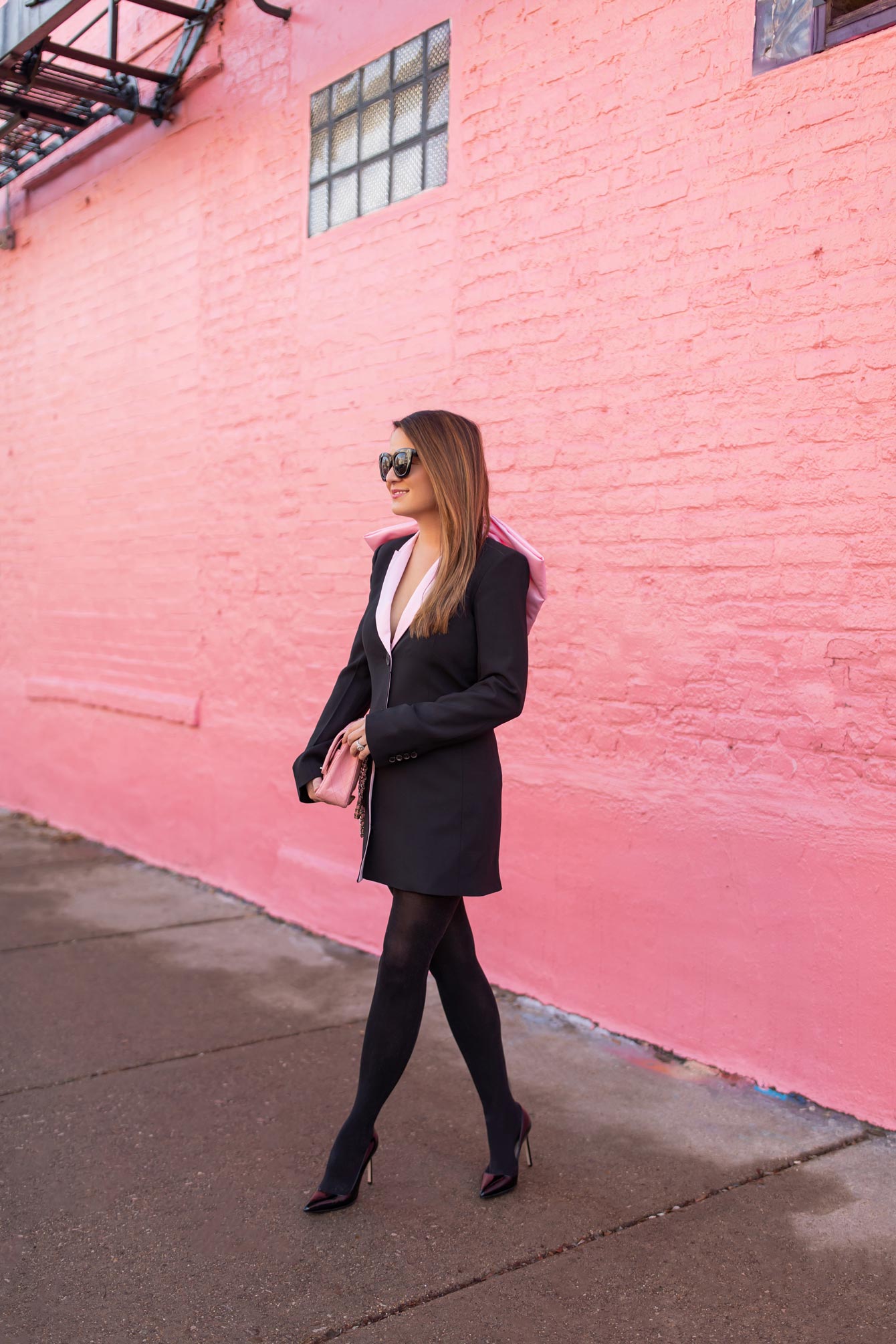 hot pink blazer dress zara