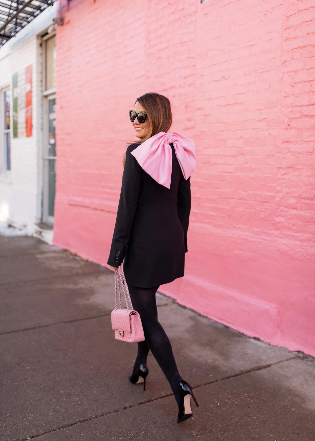 pink zara blazer dress