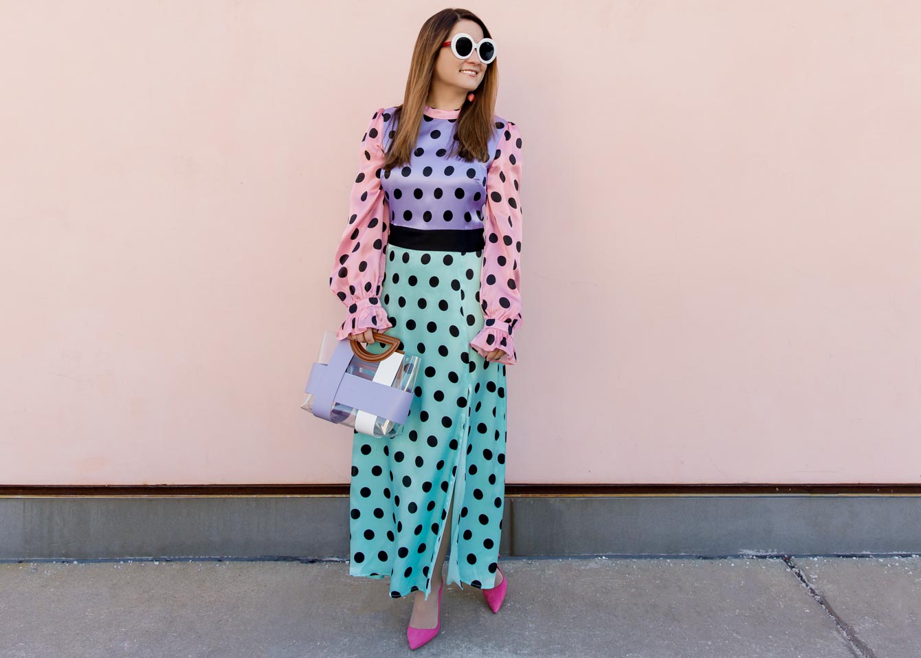 Olivia Rubin Polka Dot Midi Dress