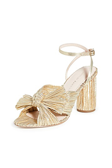 Loeffler Randall Camellia Knot Mules Gold 