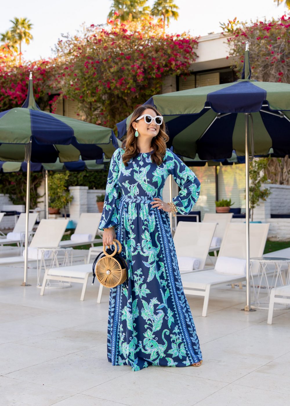 Lilly Pulitzer Blue Printed Maxi Dress