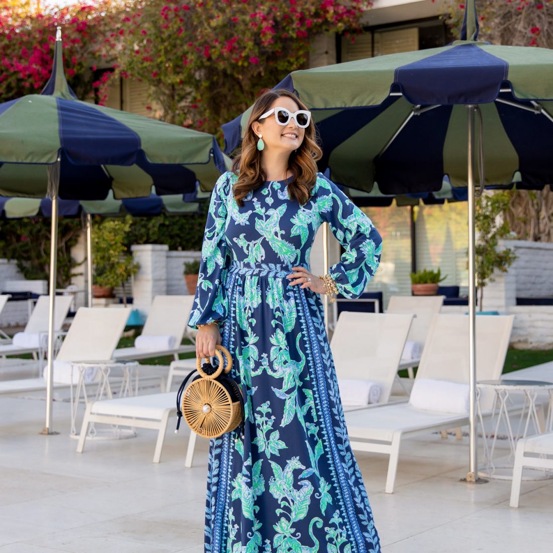 Lilly Pulitzer Blue Printed Maxi Dress