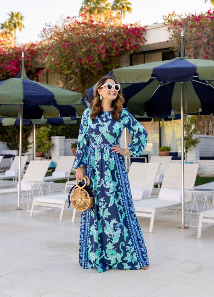 Lilly Pulitzer Blue Printed Maxi Dress