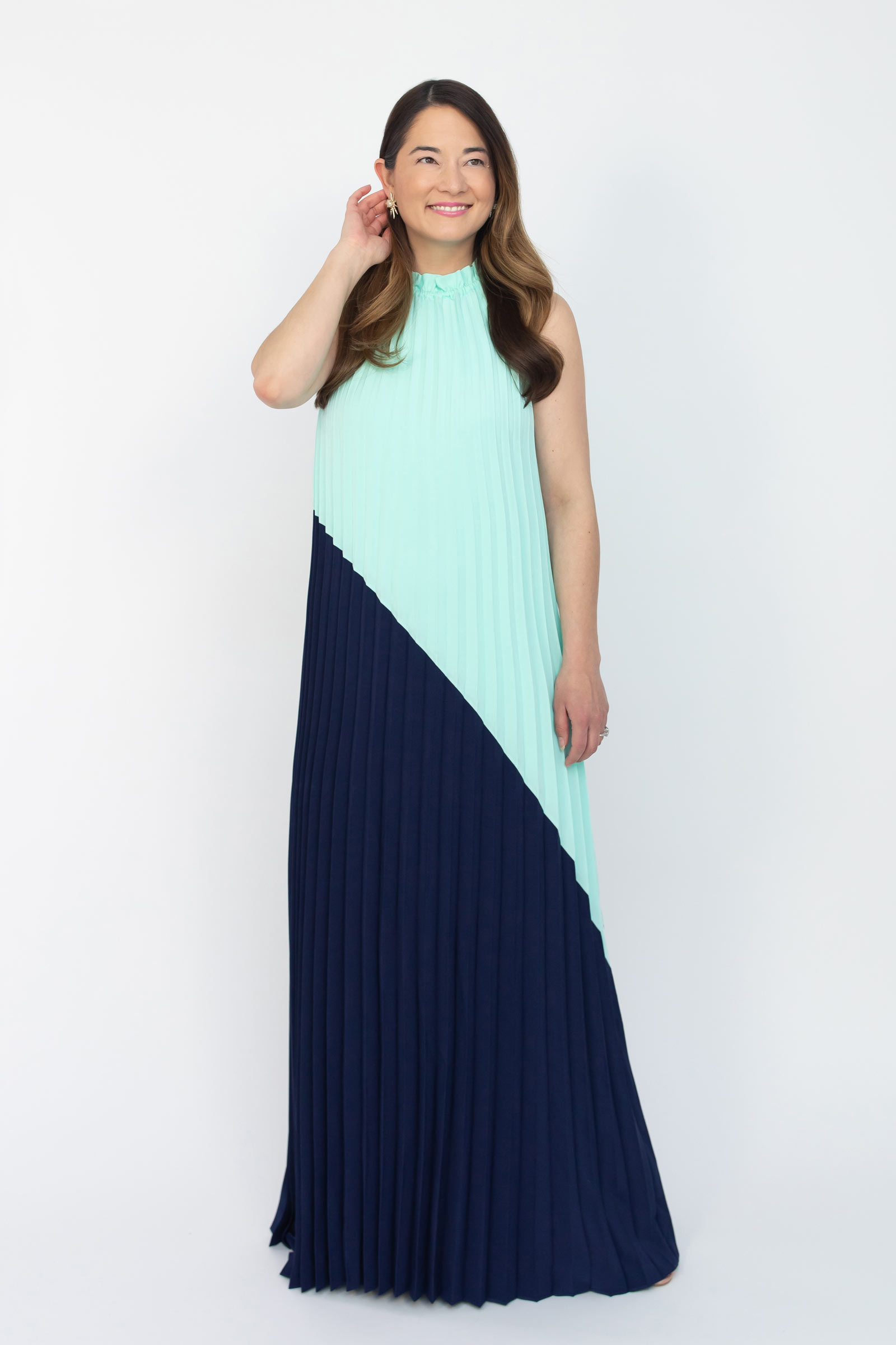 Jennifer Lake Emma Blue Maxi Dress