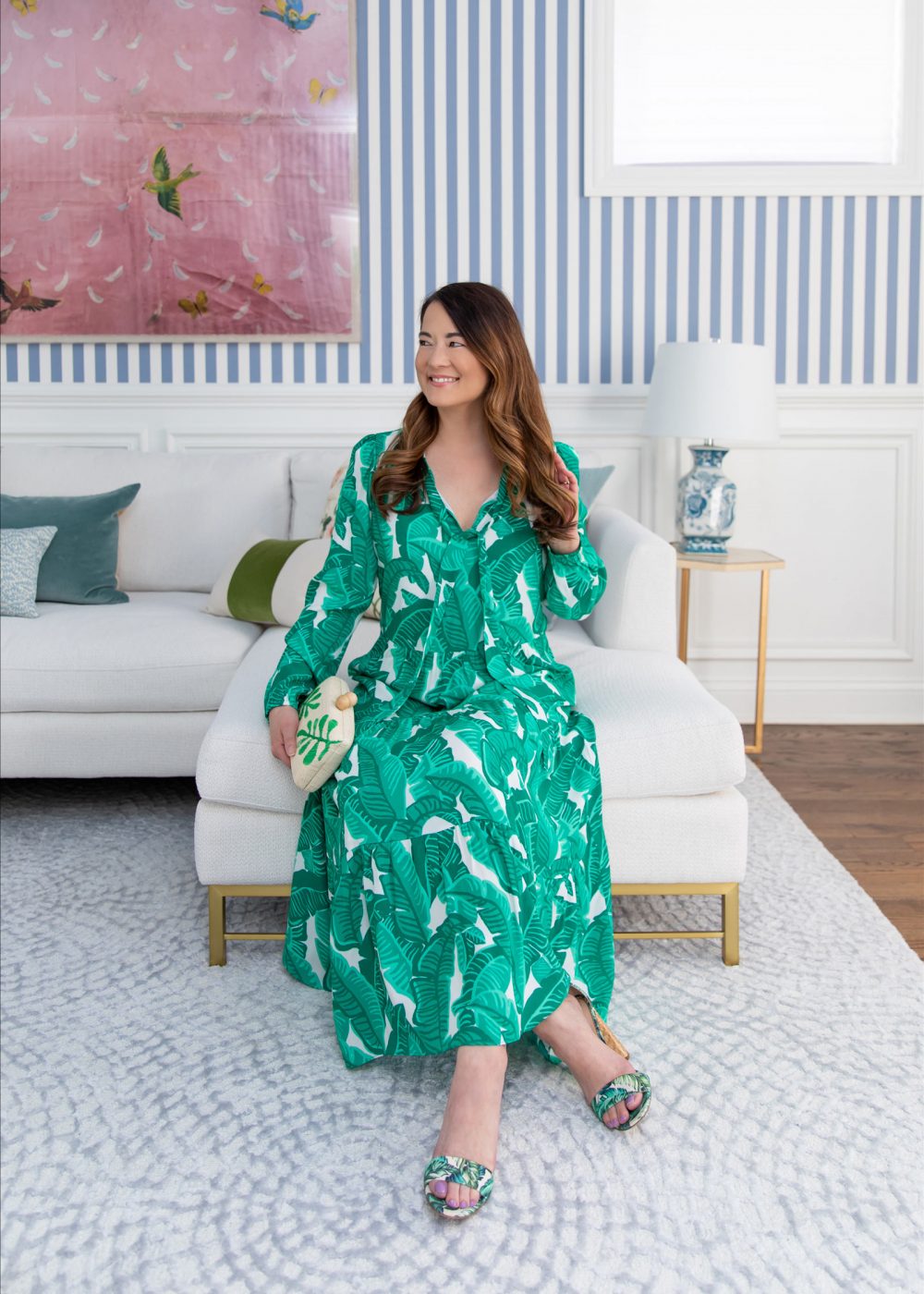 Jennifer Lake Palm Print Dress