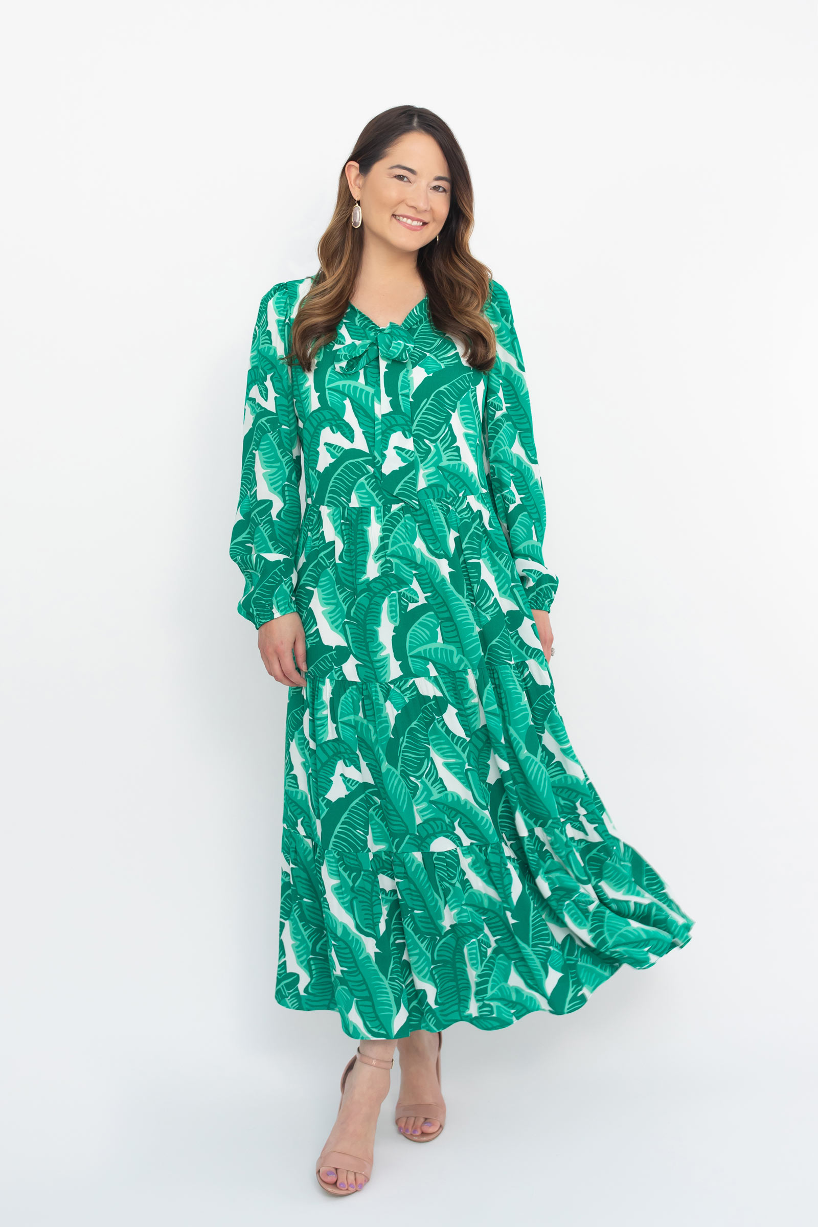 Sail to Sable Style Charade Palm Print Anne Midi Dress