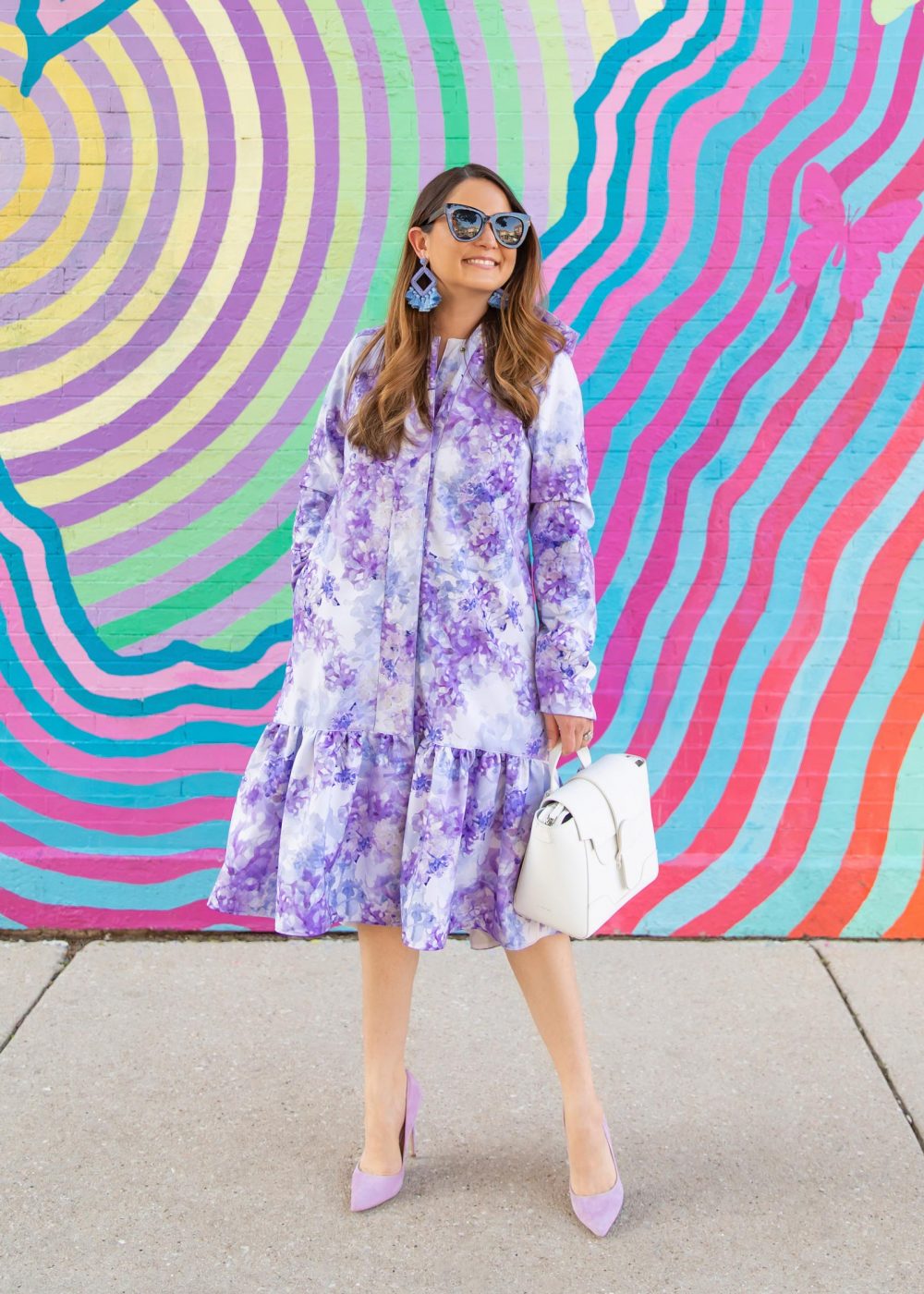 Jennifer Lake Purple Floral Coat