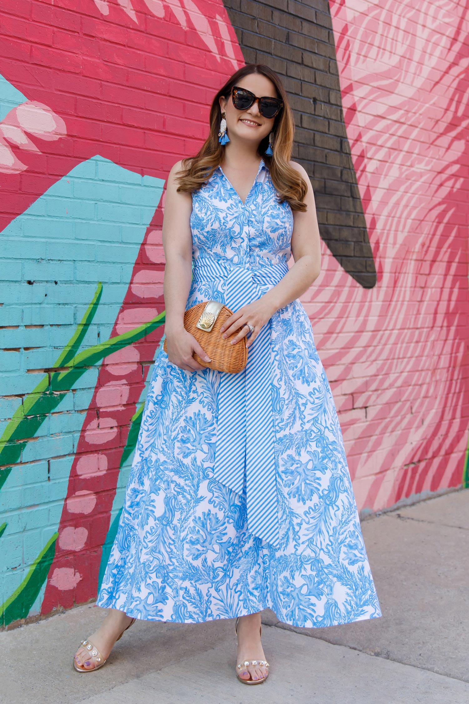 Jennifer Lake Lilly Pulitzer Blue Midi Dress