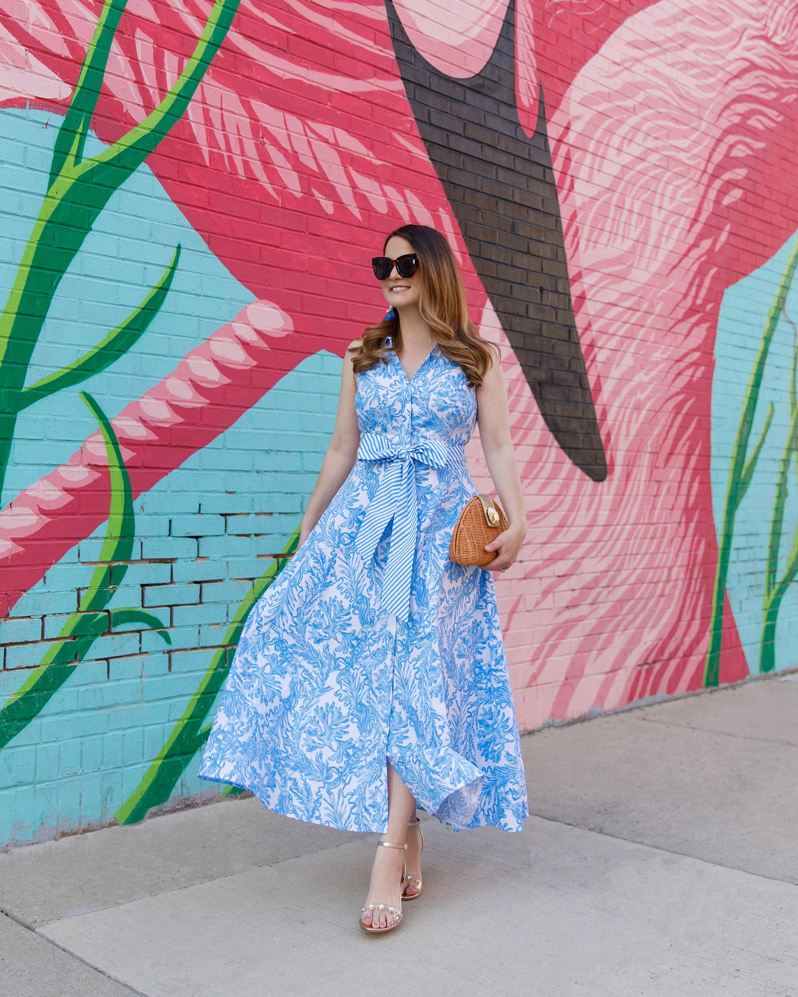 Jennifer Lake Lilly Pulitzer Blue Print Dress